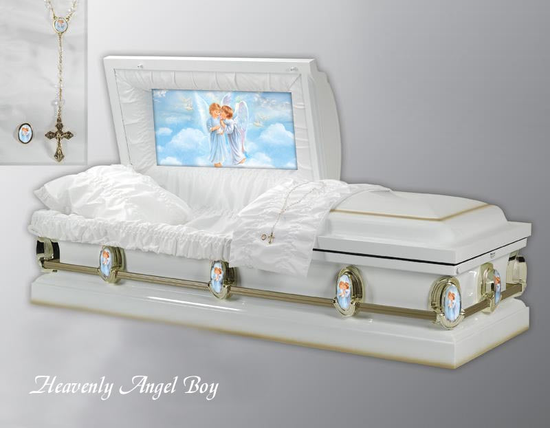 HEAVENLY ANGEL BOY CASKET  CASKET 20 GAUGE
